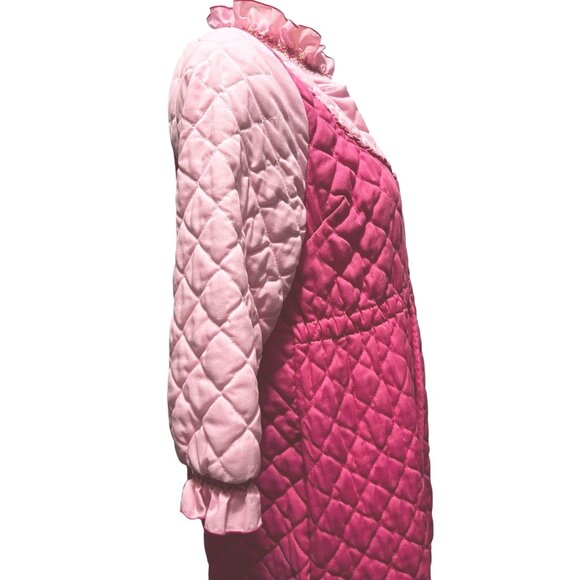 Vintage Handmade Quilted 1960's Button Front Nightgown Sleep Robe Sz Small/Mediu - Picture 16 of 16